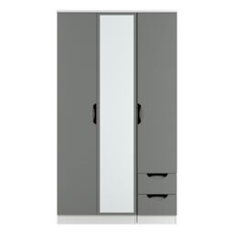 Ready Assembled 2 U Holborn Tall Triple Mirror + Drawer Wardrobe (Ready Assembled) in Dark Grey - thumbnail 1