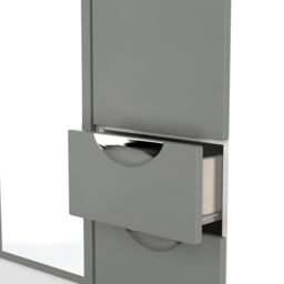 Ready Assembled 2 U Holborn Tall Triple Mirror + Drawer Wardrobe (Ready Assembled) in Dark Grey - thumbnail 7