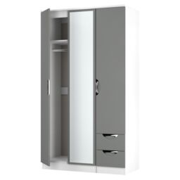 Ready Assembled 2 U Holborn Tall Triple Mirror + Drawer Wardrobe (Ready Assembled) in Dark Grey - thumbnail 5