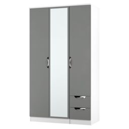 Ready Assembled 2 U Holborn Tall Triple Mirror + Drawer Wardrobe (Ready Assembled) in Dark Grey - thumbnail 3