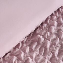 OHS Luxury Seersucker Duvet Cover Set Geo Pillowcase Quilt in Light Pink - Size: King - thumbnail 4