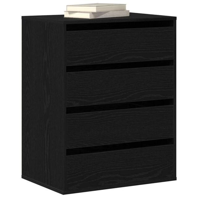 Berkfield Home Traditional Chest of Drawers Black Oak 60x41x76 cm Engineered Wood - Size: 60 x 41 x 76 cm - image 1
