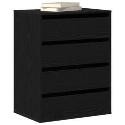 Berkfield Home Traditional Chest of Drawers Black Oak 60x41x76 cm Engineered Wood - Size: 60 x 41 x 76 cm - thumbnail 1