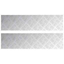 Berkfield Home Aluminium Checker Plates 2 pcs Anti-Slip 80x20 cm in Silver - Size: Medium - thumbnail 2
