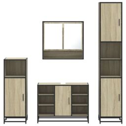 Berkfield Home 4¬†Piece Bathroom Furniture Set¬†Sonoma Oak Engineered Wood in Brown - thumbnail 5
