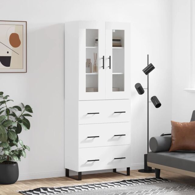 Berkfield Home Highboard White 69.5x34x180 cm Engineered Wood - image 1