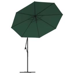 Berkfield Home Hanging Parasol with LED Lighting 300 cm Green Metal Pole - thumbnail 5