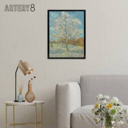 "Artery8 Van Gogh The Peach Tree Framed Canvas Wall Art Print in Blue - Size: W12"" x H16""" - thumbnail 3