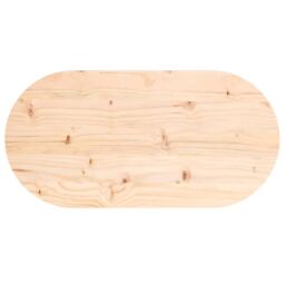 Berkfield Home Table Top 60x30x2.5 cm Solid Wood Pine Oval in Brown - thumbnail 4