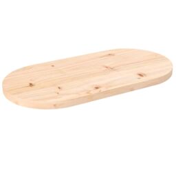 Berkfield Home Table Top 60x30x2.5 cm Solid Wood Pine Oval in Brown - thumbnail 1