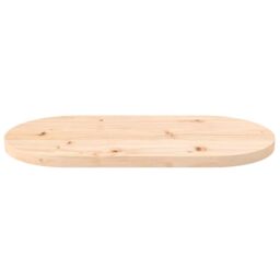 Berkfield Home Table Top 60x30x2.5 cm Solid Wood Pine Oval in Brown - thumbnail 3