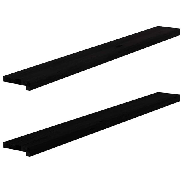 Berkfield Home Window Sills 2 pcs¬†Dark Brown 140x15x2 cm Solid Wood Oak - Size: Medium - image 1