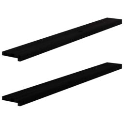 Berkfield Home Window Sills 2 pcs¬†Dark Brown 140x15x2 cm Solid Wood Oak - Size: Medium - thumbnail 1