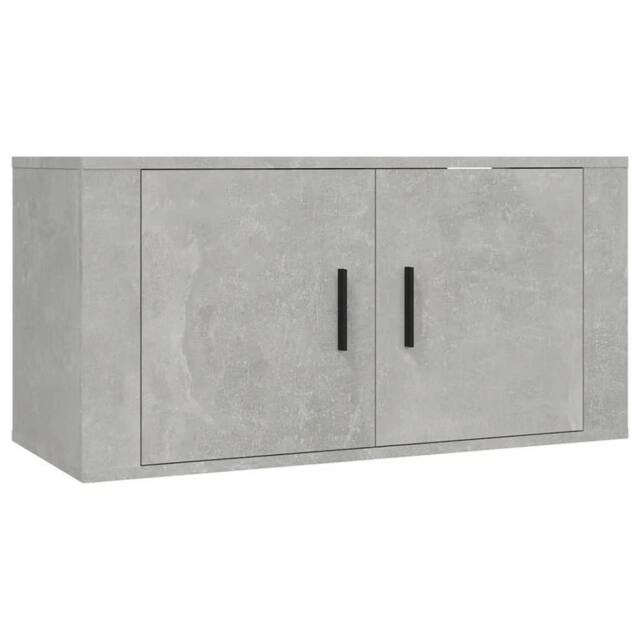 Berkfield Home Wall Mounted TV Cabinet Concrete Grey 80x34.5x40 cm - image 1