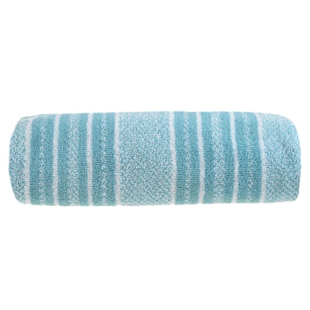 Allure Bath Fashions Patterned Striped Towels - Duckegg in Duck Egg Blue - Size: Bath Sheet - image 1