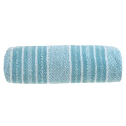 Allure Bath Fashions Patterned Striped Towels - Duckegg in Duck Egg Blue - Size: Bath Sheet - thumbnail 1