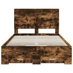 Berkfield Home Bed Frame with Drawer Smoked Oak 120 x 200 cm Engineered Wood in Brown - thumbnail 8