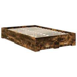 Berkfield Home Bed Frame with Drawer Smoked Oak 120 x 200 cm Engineered Wood in Brown - thumbnail 6