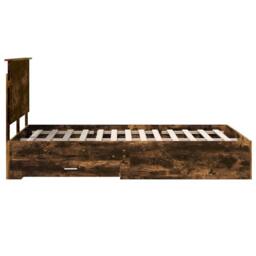 Berkfield Home Bed Frame with Drawer Smoked Oak 120 x 200 cm Engineered Wood in Brown - thumbnail 9