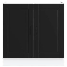 "Berkfield Home Sink Base Cabinet¬†""Porto"" Black 80x46x81.5 cm¬†Engineered Wood - Size: 80x46x81.5 cm" - thumbnail 4