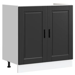 "Berkfield Home Sink Base Cabinet¬†""Porto"" Black 80x46x81.5 cm¬†Engineered Wood - Size: 80x46x81.5 cm" - thumbnail 2