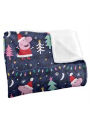 Hasbro Peppa Pig Santa Peppa Pattern Silky Touch Blanket 152x127cm in White - Size: 152x127 cm - thumbnail 3