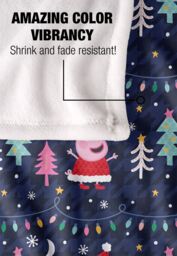 Hasbro Peppa Pig Santa Peppa Pattern Silky Touch Blanket 152x127cm in White - Size: 152x127 cm - thumbnail 4