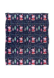Hasbro Peppa Pig Santa Peppa Pattern Silky Touch Blanket 152x127cm in White - Size: 152x127 cm - thumbnail 1