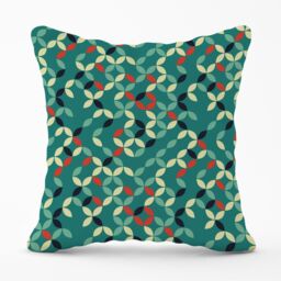 Warren Reed - Designer Geometric Pattern Design Outdoor Cushion in Green - Size: 60 cm x 60 cm - thumbnail 1