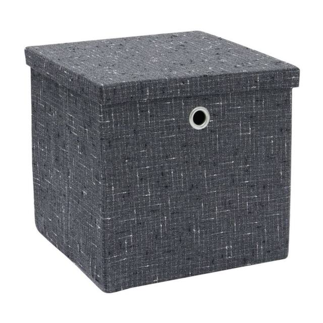 EONLION Foldable Square Fabric Storage Box in Grey - Size: 500mm - image 1
