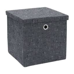 EONLION Foldable Square Fabric Storage Box in Grey - Size: 500mm