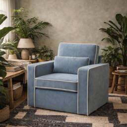 Wyld Haus Moose Retro Duck Egg Blue Upholstered Armchair