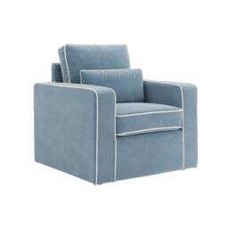 Wyld Haus Moose Retro Duck Egg Blue Upholstered Armchair - thumbnail 2
