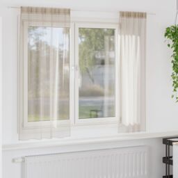 Berkfield Home Curtains with Curtains 2 pcs Sand 140 x 175 cm Polyester in Beige - thumbnail 1