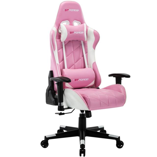 GTForce Pro GT Reclining Sports Racing Office Desk Faux Leather Gaming Chair in Pink - image 1