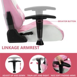 GTForce Pro GT Reclining Sports Racing Office Desk Faux Leather Gaming Chair in Pink - thumbnail 5