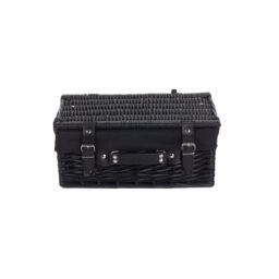 Red Hamper Wicker 36cm Empty Black Willow Picnic Basket With Black Lining - thumbnail 3