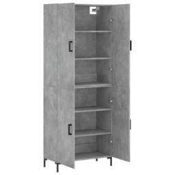 Berkfield Home Highboard Concrete Grey 69.5x34x180 cm Engineered Wood - thumbnail 4