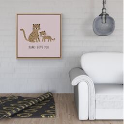 Warren Reed - Designer Roar Love You Framed Canvas in Light Brown - Size: w40 inch x h40 inch - thumbnail 2