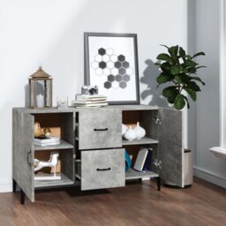 Berkfield Home Sideboard Concrete Grey 100x36x60 cm Engineered Wood - Size: 100 x 36 x 60 cm - thumbnail 3