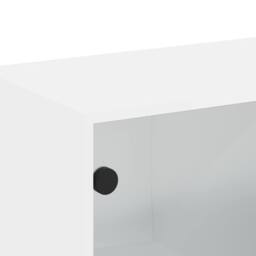 Berkfield Home Wall Cabinet with Glass Doors White 68.5x37x35 cm - thumbnail 9