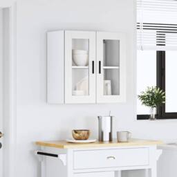 Berkfield Home Kitchen Wall Cabinet with Glass Door Porto White - thumbnail 4