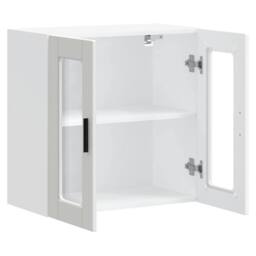 Berkfield Home Kitchen Wall Cabinet with Glass Door Porto White - thumbnail 5