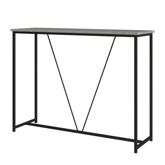 Havendro Ash Grey Console Table with Wooden Slim Display Shelf for Hallway in Light Grey - image 1