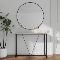 Havendro Ash Grey Console Table with Wooden Slim Display Shelf for Hallway in Light Grey - thumbnail 4