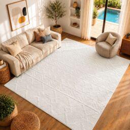 Livabliss Hygge Hand Woven Wool Global Rug in Cream - Size: 150 cm x 230 cm