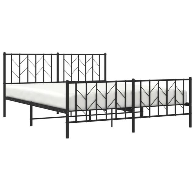 Berkfield Home Metal Bed Frame with Headboard & Footboard Black 160x200 cm - image 1