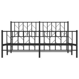 Berkfield Home Metal Bed Frame with Headboard & Footboard Black 160x200 cm - thumbnail 5