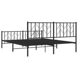 Berkfield Home Metal Bed Frame with Headboard & Footboard Black 160x200 cm - thumbnail 7