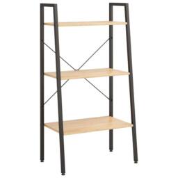 Berkfield Home 3-Tier Standing Shelf Light Brown & Black 56x35x108 cm - Size: 56 x 35 x 108 cm